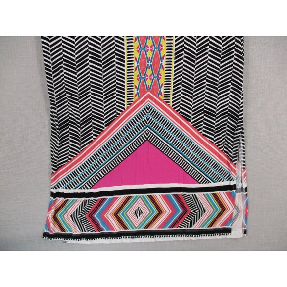 Black & Multicolor Geometric Maxi Skirt XL Made In Cambodia - Picture 2 of 8